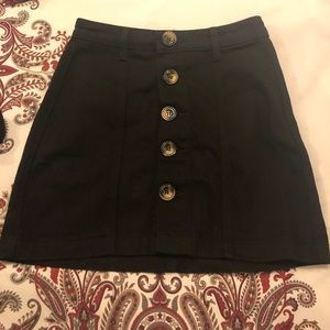 Black Button Skirt